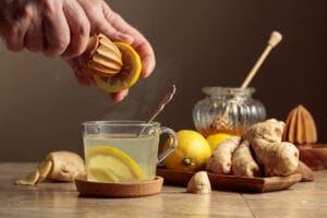 Homemade ginger lemon and honey tea, Homemade Ginger Lemon and Honey Tea